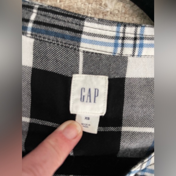 Gap Women’s Shirt Dress, EUC, Size XS, Black White Cotton Flannel - Picture 3 of 6